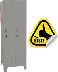 +Plus Mobilier Vestiar metalic Asamblat Premium cu picioare si 2 usi 600x500x1920 mm (LxlxH), PLUS gri Vestiar metalic compact 2 2 30 kg Da 600x500x1920 (61003813)