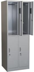 +Plus Mobilier Vestiar metalic Premium 4 usi (2x2) 600x500x1800 mm (LxlxH), Neasamblat, PLUS gri 4 Nu Vestiar metalic cusetat 600x500x1800 (61003821)