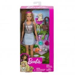 Mattel Barbie cu animale de companie caine si iepure FPR48