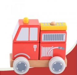 Woodmom Toys Masina de pompieri din lemn (KT 623)
