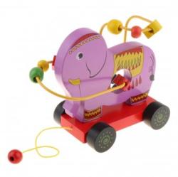 Fivestar Toys Jucarie din lemn motrica de tras- Elefant (KT 621)