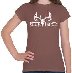 printfashion Deer Hunter White - Női póló - Mogyoróbarna (2052219)