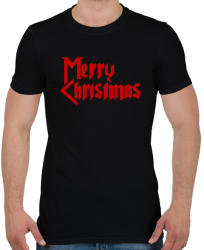printfashion Metal Merry Christmas - Férfi póló - Fekete (2056177)