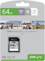 PNY SDXC Elite 64GB C10/UHS-I/U1 P-SD64GU1100EL-GE