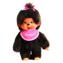 Sekiguchi Monchhichi - Klasszikus lány pink előkével 20cm (255070)