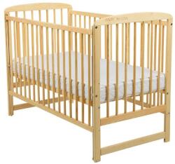 BabyNeeds patut din lemn ola 120x60 cm cu laterala culisanta natur (BOOLA03NT)