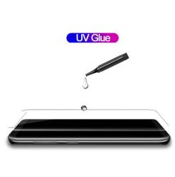 Temp-glass063073 Samsung Galaxy S10 Plus teljes lefedettséget biztosító karcálló, ütésálló kijelzővédő üvegfólia UV ragasztóval, UV lámpával , tempered glass, törlőkendővel, fólia (Temp-glass063073)