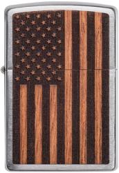 Zippo Brichetă Zippo 29966 Woodchuck USA, Mahogany Emblem-American Flag (29966)