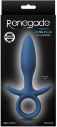 NS Novelties Dop Anal Cu Vibratii Renegade King, Small, Albastru, 14.5 Cm