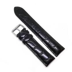  Curea ceas Neagra din piele naturala, imprimeu crocodil - 18mm, 20mm, 22mm, 26mm - WZ3594 (WZ3594)