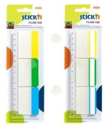 Hopax Stick index plastic transparent cu margine color 37x50mm, 3x10 buc/set (HO-21359)