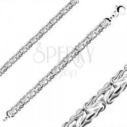 Ekszer Eshop Lapos 925 ezüst karkötő - bizánci stílusú lánc, delfinkapocs, 195 mm