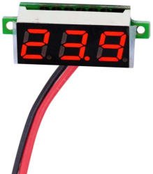 E226RD Mini digitális feszültségmérő Piros 2.5-30V (2 vezetékes)
