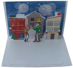 Origami Felicitare 3D Christmas Couple Celebrating (OR1036)