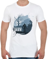 printfashion Witcher - Akasztott ember fája - Férfi póló - Fehér (2096974)