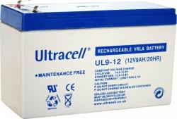 Ultracell Acumulator plumb acid 12V 9Ah Ultracell borna lata 151x65x93mm (UL9-12 T2)