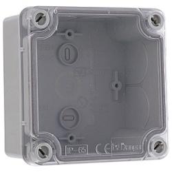 Jangar Kötődoboz 107×107×60MM, ÁTLÁTSZÓ TETŐVEL, SIMA OLDALFALLAL, IP65 (JG-2820)