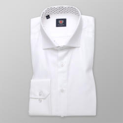 Willsoor Cămașă albă pentru bărbați, Slim Fit, cu model uniform 11397