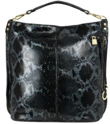 Manier Geanta dama piele negru imprimeu sarpe GF2137