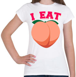 printfashion I eat peach - Női póló - Fehér (2119093)