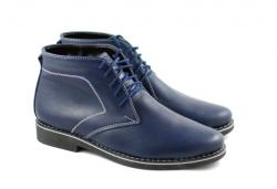 PHILIPPE Ghete barbati casual, elegante din piele naturala (imblanite), bleumarin - PHBONDBLM - ciucaleti