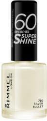 Rimmel 60 Seconds Super Shine lac de unghii cu uscare rapida 8 ml nuanţă 730 Silver Bullet