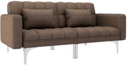 vidaXL Canapea extensibilă, maro, material textil (247219) Canapea