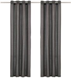 vidaXL Perdele cu inele metalice, 2 buc. , antracit, 140x245 cm, bumbac (134325)