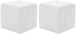 vidaXL Taburet, 2 buc. , alb, 30x30x30 cm, piele ecologică (278389) Canapea