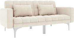 vidaXL Canapea extensibilă, crem, material textil (247216) Canapea