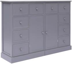 vidaXL Servantă cu 10 sertare, gri, 113 x 30 x 79 cm, lemn (284176) Comoda
