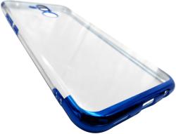 Husa silicon slim Forcell New Electro transparenta cu margini electroplacate albastre pentru Huawei Mate 20 Lite