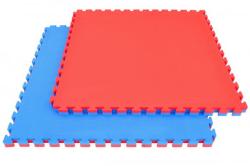 Capetan Capetan® Floor Line 100x100x4cm puzzle tatami padló kék/piros, védőszegéllyel, 100kg/m3 sűrűség