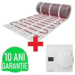 FALCON Heat Generation Kit - covor de incalzire electrica FALCON U-HEAT 1, 5 m2 = 225 W + Termostat manual pe perete cu senzor de temperatura pardoselei (290302 + 838101)