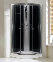 Niagara Wellness NICOLE black 90x90 cm-es hátfalas negyedköríves zuhanykabin (NWZK-NIB9090)