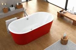 Kolpa-San Comodo-FS 185x90/MO RED/WH szabadon álló fürdőkád levegő masszázs rendszerrel 935640 (935640)