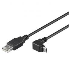 Cablu USB 2.0 la micro USB-B unghi jos/sus T-T 1m negru, KU2M1F-90 (KU2M1F-90)