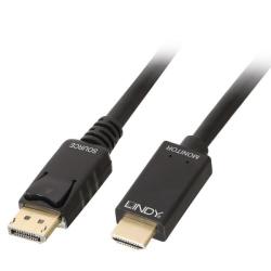 Lindy Cablu Displayport la HDMI 4K30Hz 0.5m T-T Negru, Lindy L36920 (L36920)
