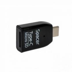 Spacer Cititor de carduri USB-C 3.1 la micro SD Negru, Spacer SPCR-307 (SPCR-307)