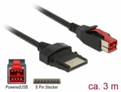 Delock Cablu PoweredUSB 24 V la 8 pini 3m pentru POS/terminale, Delock 85479 (85479)