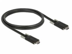 Delock Cablu SuperSpeed USB 10 Gbps (USB 3.1 Gen 2) tip C cu suruburi pe laterale T-T 1m Negru, Delock 83720 (83720)