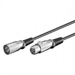 Cablu prelungitor XLR 3 pini T-M 6m Negru, Goobay 50715 (KJACKXLR03)