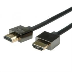Roline Cablu HDMI v1.4 Slim High Speed + Ethernet T-T 1m Negru, Roline 11.04. 5591* (11.04.5591-20)
