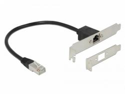 Delock Cablu prelungitor de retea RJ45 Cat. 5e 30cm cu bracket Standard/Low Profile, Delock 85803 (85803)