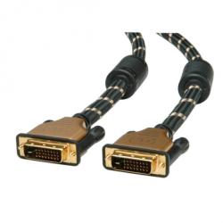 Roline Cablu DVI-D 24+1 pini Dual Link GOLD 2m T-T, Roline 11.04. 5512 (11.04.5512-10)