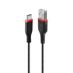 Lindy Cablu de incarcare + date USB 2.0 la USB-C rezistent 3A T-T 1m Negru, Lindy L36876 (L36876)