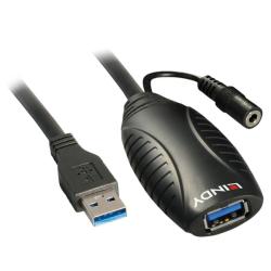 Lindy Cablu prelungitor activ USB 3.0 T-M 15m Negru, Lindy L43099 (L43099)