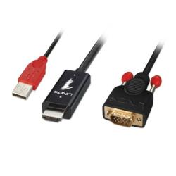Lindy Cablu convertor HDMI la VGA T-T 2m alimentare USB, Lindy L41456 (L41456)