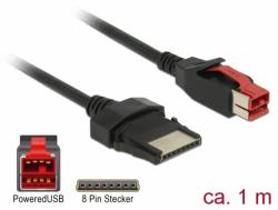 Delock Cablu PoweredUSB 24 V la 8 pini 1m pentru POS/terminale, Delock 85477 (85477)