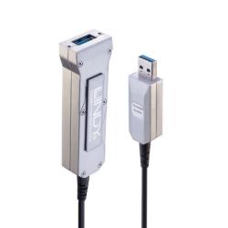 Lindy Cablu prelungitor USB 3.0 T-M Hybrid Fibra Optica 50m, Lindy L42701 (L42701)